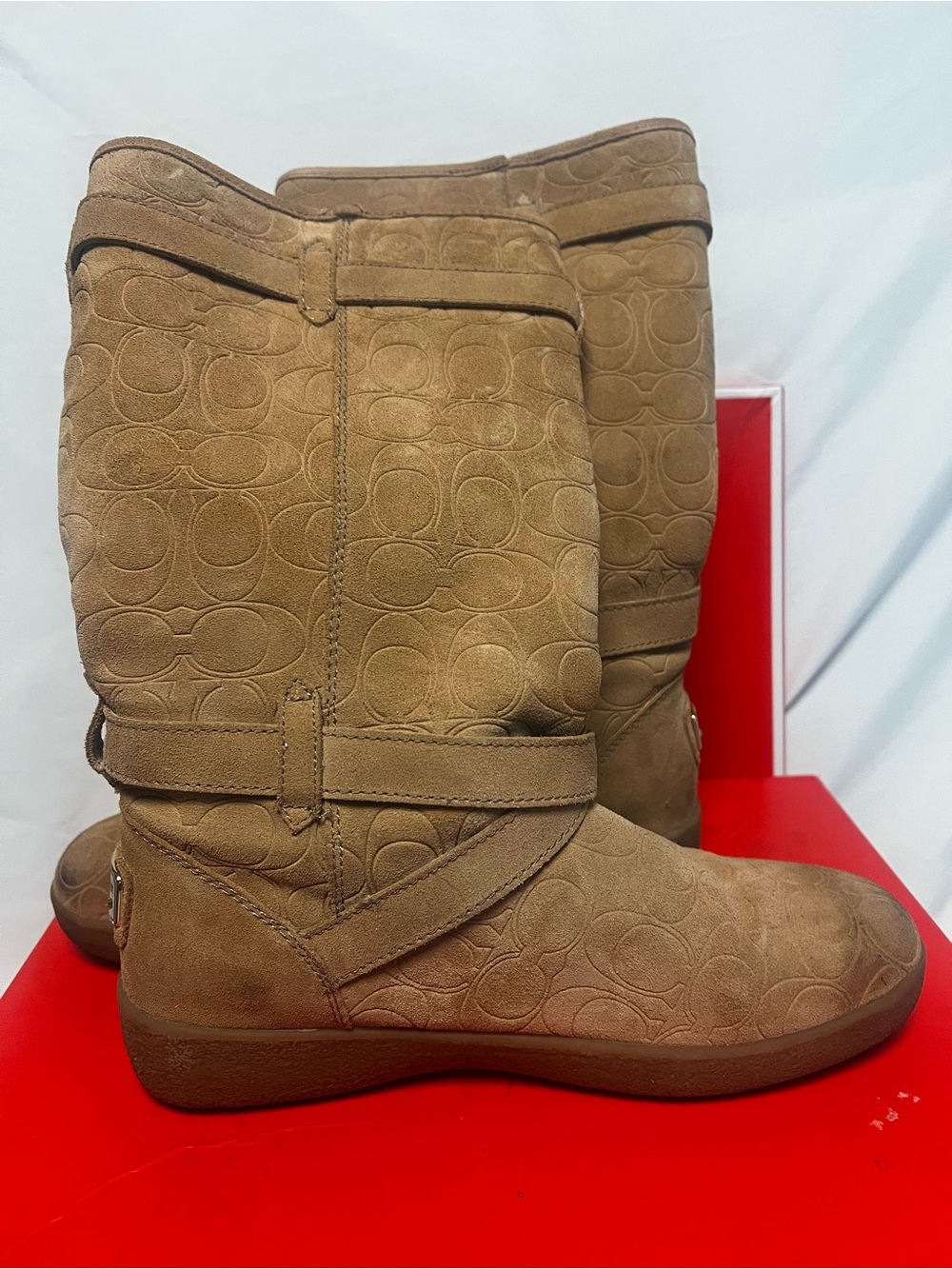 Coach Thelma EMBS Suede Winter Boots Sz 8 - Picture 4 of 8